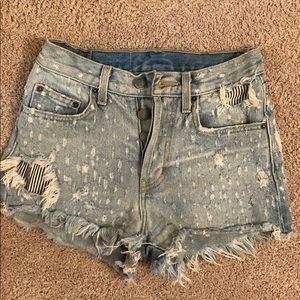 Carmar High Waisted Distressed Denim Shorts